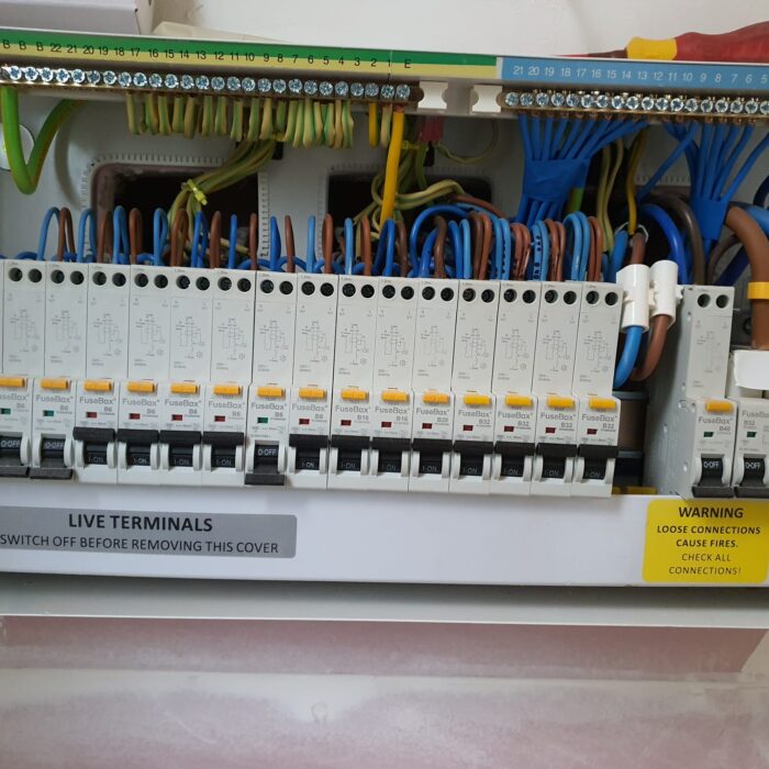 Metal Clad Consumer Unit Installation with RCD RCBO MCB